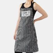 Tablier Chef personnalisé moderne Noir rayé (Insitu)