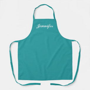 Tablier Chef Personnalisé Turquoise Script Turquoise fém