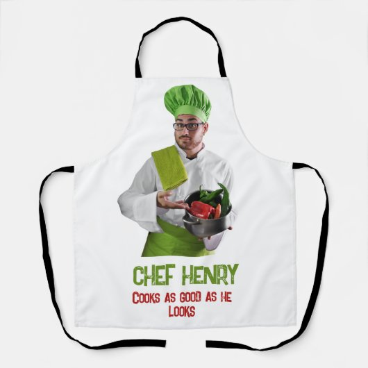 Tablier Chef photo personnalisé (Recto)