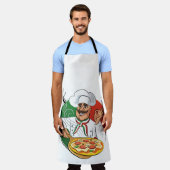 tablier chef pizzaiolo italien avec fond italien (Porté)