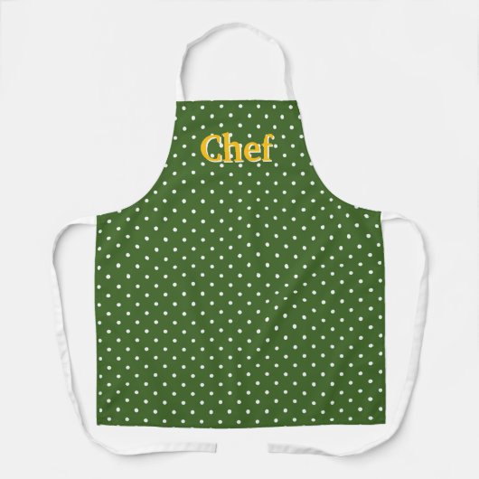 Tablier Chef Points Verts Blancs (Recto)