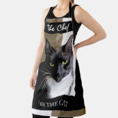 Tablier Chef pour le chat noir blanc Tout-sur-impression t (Insitu)