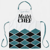 Tablier Chef principal nom du vérificateur turquoise noir (Recto)