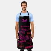 Tablier Chef Sheffey Black, Rose et Rouge (Porté)