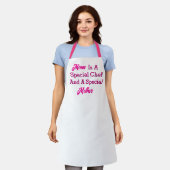 Tablier Chef spécial Mère Cuisine blanche (Porté)