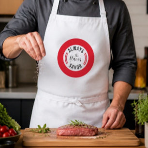 Tablier Chef Typographie Savourez toujours la saveur