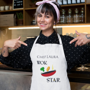 Tablier Chef végétarien Wok Star Personnalisé