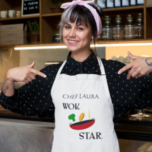 Tablier Chef végétarien Wok Star Personnalisé
