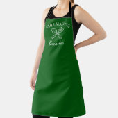 Tablier Chef vert élégant masculin Nom Grillmaster moderne (Insitu)