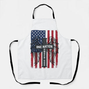 Tablier Chemise à ailes croisées patriotique sous Dieu d'u