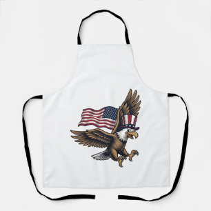 Tablier Chemise à motif de drapeau d'aigle patriotique vin