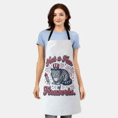 Tablier Chemise Chat Effrayé Pas Fan de Feux d'Artifice (2 (Porté)