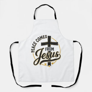 Tablier Chemise chrétienne croix de Jésus La paix vient de