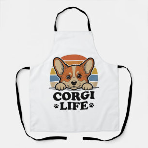Tablier Chemise Corgi Life Gravure Vintage Art Amoureux de