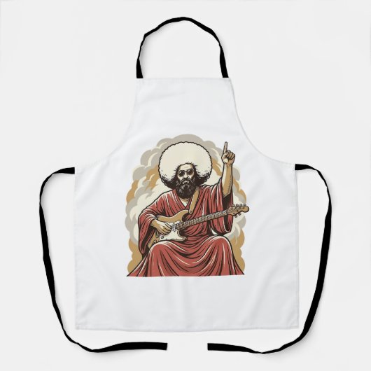 Tablier Chemise d'art vectoriel de guitariste de gravure v (Recto)