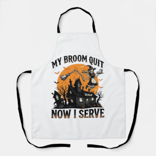 Tablier Chemise d'attendant d'Halloween Balai Cassa Humour