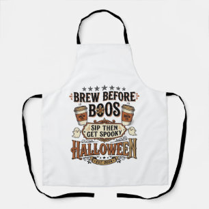 Tablier Chemise de café Halloween Brasser avant les fantôm