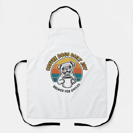 Tablier Chemise de chien de café Design de mug de chiot gr (Recto)