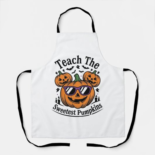 Tablier Chemise de citrouille de professeur Mignon Hallowe (Recto)