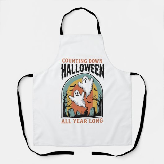 Tablier Chemise de compte à rebours d'Halloween Graphique (Recto)