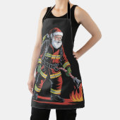 Tablier Chemise de Noël de pompier XMas Funny Père Noël (Insitu)