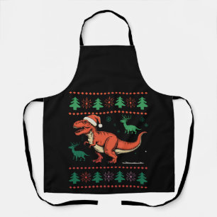 Tablier Chemise de Noël laide de dinosaure vintage Xmas Ré