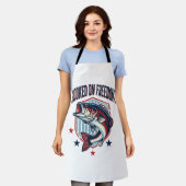 Tablier Chemise de pêche à la basse rétro "Accro à la libe (Porté)