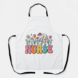 Tablier Chemise de style vintage à lettres bulles Floral N