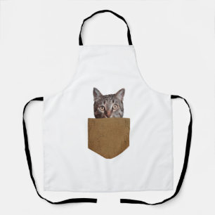Tablier Chemise drôle de chat de poche Chaton mignon dans
