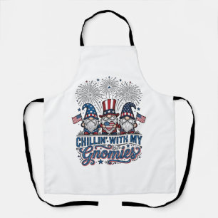 Tablier Chemise Gnome Patriotique En Train De Se Détendre