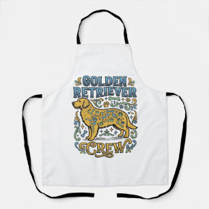 Tablier Chemise Golden Retriever avec art vintage pour amo