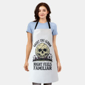 Tablier Chemise graphique de crâne de lune effrayante Hall (Porté)