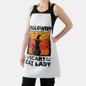 Tablier Chemise Halloween Dame de chat effrayant Gravure V (Insitu)