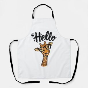 Tablier Chemise Hello Giraffe Gravure Vintage Animal Migno