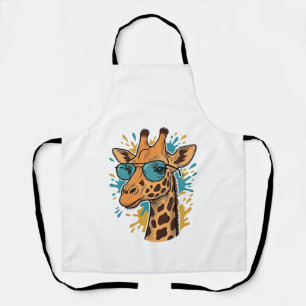 Tablier Chemise Lunettes de soleil Girafe Gravée Vintage C