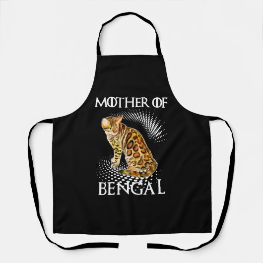Tablier Chemise Mère de chat du Bengale (Recto)