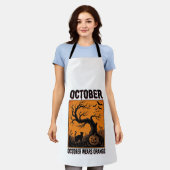 Tablier Chemise Orange Octobre Halloween Vintage Épouvanta (Porté)