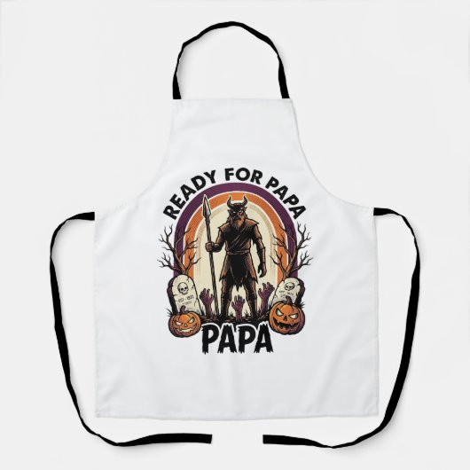 Tablier Chemise Papa Halloween Vintage Cimetière Coucher d (Recto)