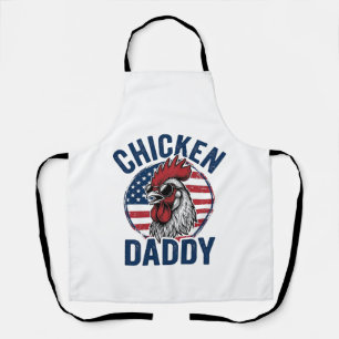 Tablier Chemise patriotique vintage Coq Papa Poulet Desi