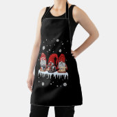 Tablier Chemise rouge Gnome Noël Gnomies roux Machine à co (Insitu)