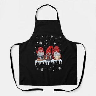 Tablier Chemise rouge Gnome Noël Gnomies roux Machine à co