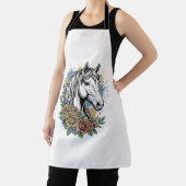 Tablier Chemise vectorielle de conception de cheval floral (Insitu)