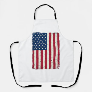 Tablier Chemise vectorielle du drapeau américain en détres