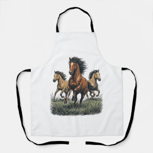 Tablier Chemise vectorielle occidentale de chevaux sauvage