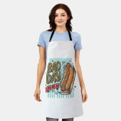 Tablier Chemise vectorielle rétro de conception de hot-dog (Porté)