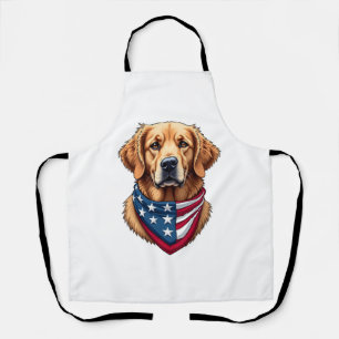 Tablier Chemise vintage avec gravure de Golden Retriever p