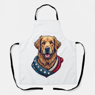 Tablier Chemise vintage pour chien Retriever patriotique 4