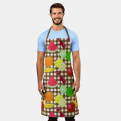 Tablier Chèque de En vichy Brown et blanc de fruits mélang (Porté)