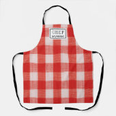 Tablier Chèque rouge nom de la boulangerie Serviettes de c (Recto)