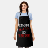 Tablier Cher Père Noël Apporte Juste Du Vin (Porté)